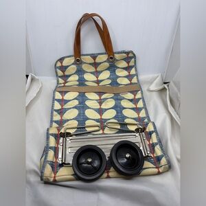 Orla Kiely rare Limited Edition Classic leaf Print Shopping Trolley Roller Bag